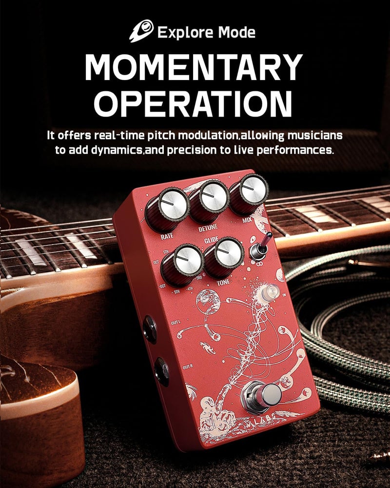 ALABS ORBITAL Pitch Shifter Guitar Pedal | 9 Harmony/Octave Modes | True Stereo & Analog Dry-Through | Built-in Expression Control & Momentary Whammy Glide Effect - Image 4